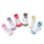 MOMISY Baby Girl Boys children Non Slip Regular Socks Toddlers Infant Cotton Anti skid Regular Socks-6 Pairs (DottedFemale-2Color, 0 to 1 years), Multicolor