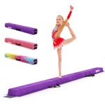 Dripex Kids Balance Beam - 240cm Portable Folding Balance Beam with Carry Handles, High Density EVA Faux Suede Gymnastics Beam for Home Gym Exercise