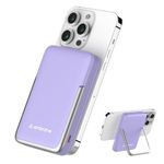 Ambrane 10000mAh Magsafe Fast Wireless Charging Power Bank, Strong Metal Mobile Stand, 22.5W Wired + 15W Wireless for iPhone 12 & Above, Android & Qi Enabled Devices (Aerosync PB 11, Purple)