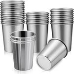 30 Pack Stainless Steel Cups Metal Pint Cups Unbreakable Drinking Glasses Stackable Drinking Cups Tumbler for Kids Adults Home Travel Camping Everyday Use (8.7 oz)