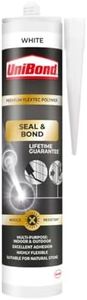 UniBond Seal & Bond Multi-Purpose Sealant, Mould-Resistant Waterproof Sealant, Powerful Kitchen and Bathroom Sealant, White, 1 x 389g Cartridge
