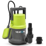 VEATON 400W Electric Submersible Water Pump for Clean Water, Max Flow 11000L/H Compact Utility Pump, Drain Water from Garden Pond Swimming Pool Hot Tub with Float Switch and Hose Connector