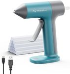 Tilswall Cordless Hot Glue Gun, Rapid 30s Preheat, Mini glue gun and sticks set with 2000mAh Type-C Rechargeable, Smart Power Off, 20 Premium Glue Sticks, Ideal for DIY Crafts, Gift Making Blue