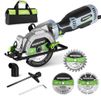 WORKPRO 5.8Amp 3500RPM Circular Saw with Parallel Guide, Maximum Cutting Depth 1-11/16?(90°),1-1/8?(45°), Compact Circular Saw with Three 4-1/2" Blades for Wood, PVC, Tile, Cement Block