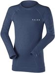 FALKE Unisex Kids Wool Tech. Base Layer Top, Thermal, Blue (Capitain 6751), M, 1 Piece