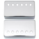 Musiclily 50mm Metal Neck Humbucker Guitar Pickup Covers for Les Paul Epiphone Electric Guitar, Chrome (2 Pieces)