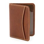 Leather Travel Pass/Oyster Card Holder with Contrast Stitching by 1642 (Brown)