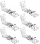 6 Pcs Vertical Blinds L Bracket Vertical Blind Wall Mount with Headrail 1-1/2" C Clamp Brackets 4" Outside Mounting Bracket Clips Vertical Blind Top Code Mounting (Sliver)