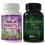 Milk Thistle Extract Liver Detox Hemp Seed Oil Skin Nails Joints Health Capsules