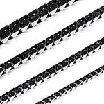 MOWOM Black Chain Necklace for Men 