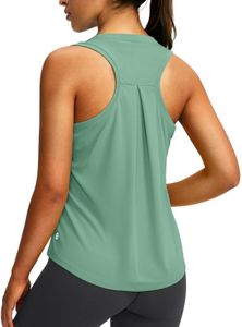 Women's Workout Tops Racerback Athletic Tank Tops Sleeveless Loose Fit Yoga Running Gym Shirts for Women(Sage,M)