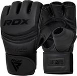 RDX MMA Gloves for Grappling Martial Arts Training, D. Cut Open Palm Maya Hide Leather Sparring Mitts, Perfect for Cage Fighting, Adults & Kids Combat Sports, Punching bag, Muay Thai and Kickboxing