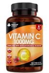 Vitamin C Tablets 1000mg - Enriched with Bioflavonoids & Rosehip - Premium Vitamin C Supplements - 360 Vegan Vitamin C Tablets High Strength Ascorbic Acid VIT C for Normal Immune System UK Made