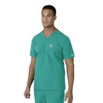 Carhartt Men's Force V-Neck Shirttail Top, Teal Blue, 4X