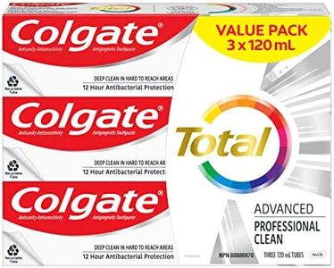 Colgate TOTAL ADVANCED Professional Clean Toothpaste, 120 Milliliters, 3 Count, Amazon Exclusive