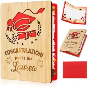 HOWAF Biglietto Laurea In Legno, Regali Per La Laurea Biglietto Auguri Laurea Biglietti Laurea Con Busta, Regalo Laurea Donna Uomo Laurea Gadget Regalo Laurea Uomo Regali Per La Laurea Donna