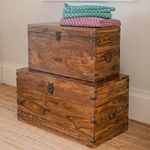 The Attic Georgia Storage Box | Multipurpose Solid Wood Cabinet for Living Room & Bedroom | Classy Storage with Honey Matte Finish