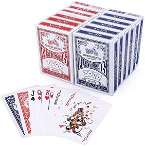 LotFancy 12 Decks Jeux de Carte 54 de Poker Playing Cards à Index Standard 6 Bleu et 6 Rouge, Cartes à Jouer en Carton Lisse, Parfait pour Fête Cadeaux Jeux(6.3 * 8.8cm)