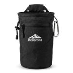 BELLAROCA® Climbing Chalk Bag with Waist Belt and Carabiner – Rigid Rim, Fleece Lining and Anti-Spill Drawstring Chalk Pouch for Rock Climbing and Bouldering