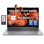 Lenovo Ideapad 1i 15.6" FHD Touchscreen Laptop, Intel i3-1215U, 16GB RAM, 672GB Storage(512GB SSD+160GB Docking Station Set), Intel UHD Graphics, Webcam, Dolby Audio, WiFi 6, Win 11, Gray