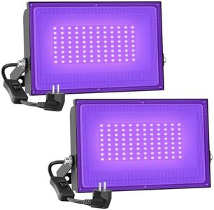 Onforu Lot de 2 50W Projecteur UV LED, IP66 Étanche Lumière Noire LED, Lampe LED Ultra-violet, Eclairage à Effet pour Aquarium, Soirée, Peinture Fluo, affiche fluorescente, Néon, Bar, Fête