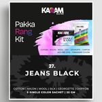 Kadam Pakka Rang Fabric Dye for Clothes Permanent | Shade No.27 Jeans Black Fabric Dye Colour for Clothes | Dye for Faded Jeans | Included 5 sachets of Colour & 5 sachets of DyFix Color Fixer