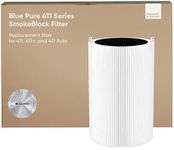 BLUEAIR Blue Pure 411 Series SmokeBlock Genuine Replacement Filter, Extra Carbon Captures 99.99% of Wildfire Smoke, fits Blue Pure 411 Auto, 411 and 411+ Air Purifiers, White