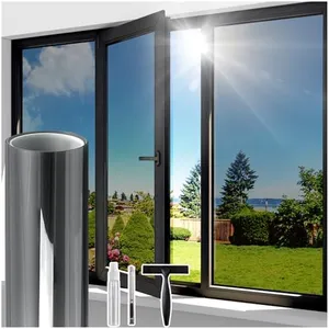Coavas One Way Window Privacy Film, Window Tint for Home, Daytime Reflective Mirror Glass Windows Coverings Heat UV Blocking See Out Not in, Black, 41.3 X 393.7 Inch