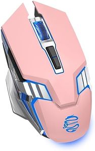 Wireless Mouse Bluetooth, Silent Rechargeable Multi-Device Mouse, BT5.0/3.0 and USB Cordless Computer Mouse, RGB Light up Gaming Mouse for Laptop PC Mac Macbook Air/Pro iPad Tablet Office Games -Pink