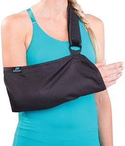 DonJoy Advantage DA161AR01-BLK Comfort Shoulder Arm Sling for Immobilization of Shoulder, Arm, Hand, Wrist Injuries, Adjustable Cotton, Left or Right fits 10.5, 18"