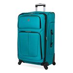 SwissGear Sion Softside Expandable Luggage, Teal, Checked-Large 29-Inch, Sion Softside Expandable Luggage