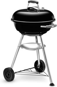 Weber Compact Kettle Charcoal Grill 47cm – Porcelain-Enamelled, Black