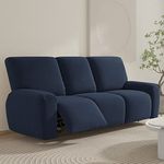 FANSU Recliner Chair Covers 3 Seater for Armchairs with Pockets, Stretch Recliner Slipcover for Electric Chair, Sofa Covers Furniture Protector for Living Room (3 Seater,navy blue)