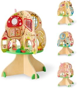 Monläurd® Wooden Tree Acticity Center, Activity Center for Baby, Sensory Table for Toddlers 1-3, Activity Cube, Activity Table, Daycare Furniture, Daycare Essentials, Montessori Busy Board