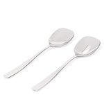 Alessi Knifeforkspoon Salad Set, Polished, (AJM22/14), Polished Silver