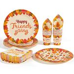 JOYIN 120 PCS Thanksgiving Disposable Dinnerware Dinner Plate, Thanksgiving Paper Plates and Napkins Sets, Thanksgiving Party Favor Supplies, Thanksgiving Decorations, Thanksgiving Fall Plates Napkins