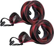 SF XL Casting Rod Socks Braided Mesh Fishing Rod Sleeve Cover Protector Pole Gloves Black-Red-2PCS Fit Casting Rod up to 7-1/4FT - 8FT