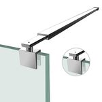 Heilmetz Telescopic Bar 700-1200mm Stainless Steel Support Bar for Shower Door Fixed Panel Wall to Glass Thickness 8-10mm for Wet Room, Square Shaped Bar