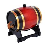 5L Oak Barrel Wooden Barrel for Storage or Aging Wine & Spirits Wine Barrels Wine Holder (Wine Red)