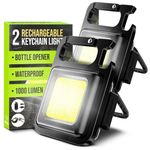 Spanner In The Works® | Cob Keychain Work Lights | 1000 Lumen Pocket Torches Led Super Bright Rechargeable | LED Small Torch Rechargeable Keyring Torch | Ideal Small Gifts EDC, Festival Essentials (2)