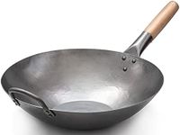 Craft Wok Flat Hand Hammered Carbon