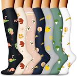 7 Pairs Graduated Copper Compression Socks Women & Men Circulation 20-30 mmHg-Best for Running,Nurse,Travel,Cycling