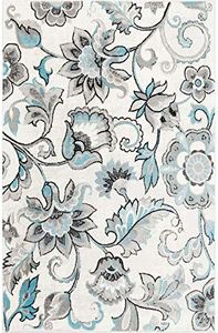 Home Dynamix Boho Odesa Area Rug 3'3"x5'2", Ikat Ivory/Blue