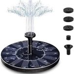 DRUMSTONE (NEW with 17 YEARS LIMITED WARRANTY) Solar Fountain with Retainer for Controlled Spraying Solar Powered Fountain Pump for Bird Bath, Garden, Pond, Pool, Fish Tank