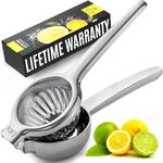 Zulay Kitchen Stainless Steel Lime & Lemon Squeezer Handheld - Steel Citrus Juicer Handheld - (Stainless Steel)