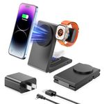 Wireless Charging Station, Moreen Foldable 3-in-1 Wireless Charger for iPhone 15/14/13/12 Series,Compatible with Apple Watch Ultra/SE/2 to 9 and AirPods