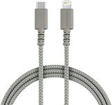 Smartish USB-C to Lightning Cable for iPhone 15/14 - Crown Joule - 6 Foot Universal Fast Fabric Wrapped Charging Cable - Apple MFi Certified for iPhone 15/14/13/12/SE/iPad/AirPods/Android - Beige