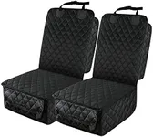 PETICON Waterproof Front Seat Car Cover 2 Pack, Full Protection Dog Car Seat Cover with Side Flaps, Nonslip Scratchproof Captain Chair Seat Cover Fits for Cars, Trucks, SUVs, Jeep, Black