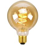 Gokoly Screw E27 LED Light Bulb, 4W Globe Large Screw Vintage Edison LED Bulbs Decorative Spiral LED Bulb, Amber Color Warm White 2200K