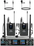 SGPRO Dual Channel Wireless Microphone System with Two Bodypack Transmitters, Two Headset Micriophones and Two Lavalier Mics for Live & Recording of Sining and Speaking (D-332BB)